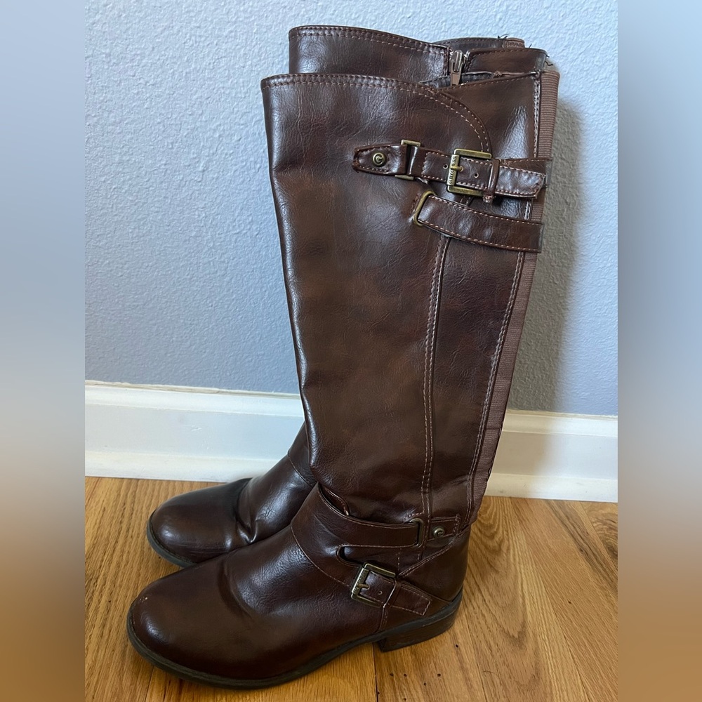 Guess Boots/Brown leather/Size 9/low heel